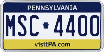 PA license plate MSC4400