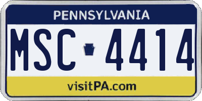 PA license plate MSC4414