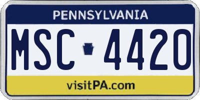 PA license plate MSC4420