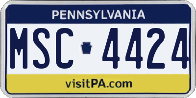 PA license plate MSC4424