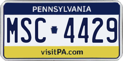 PA license plate MSC4429