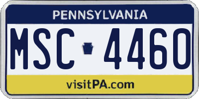 PA license plate MSC4460