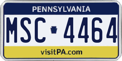 PA license plate MSC4464