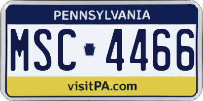 PA license plate MSC4466