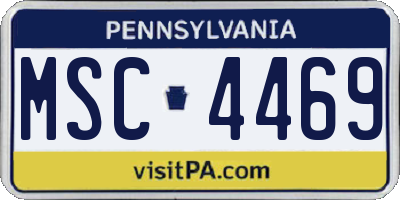 PA license plate MSC4469