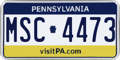 PA license plate MSC4473