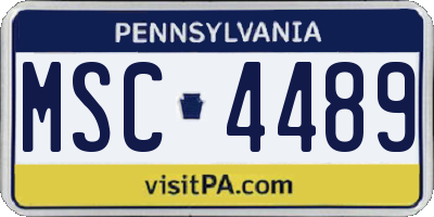 PA license plate MSC4489