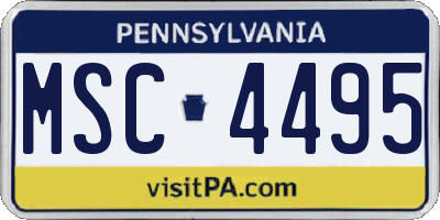 PA license plate MSC4495