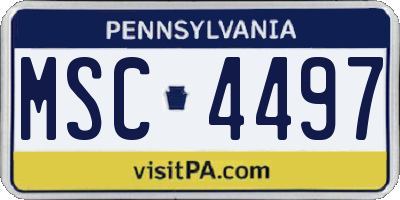 PA license plate MSC4497
