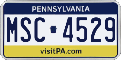 PA license plate MSC4529