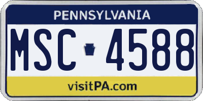 PA license plate MSC4588