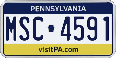 PA license plate MSC4591