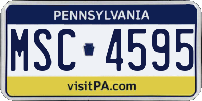 PA license plate MSC4595
