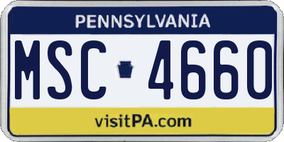 PA license plate MSC4660