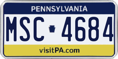 PA license plate MSC4684