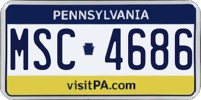 PA license plate MSC4686