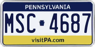 PA license plate MSC4687
