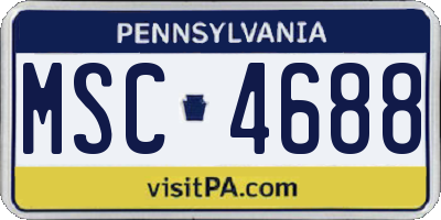 PA license plate MSC4688