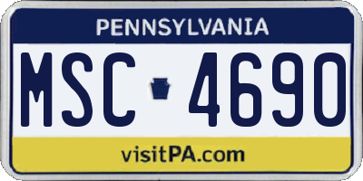 PA license plate MSC4690