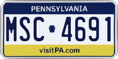 PA license plate MSC4691