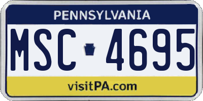 PA license plate MSC4695