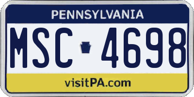 PA license plate MSC4698