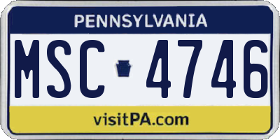 PA license plate MSC4746