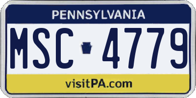 PA license plate MSC4779