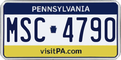 PA license plate MSC4790