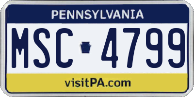 PA license plate MSC4799