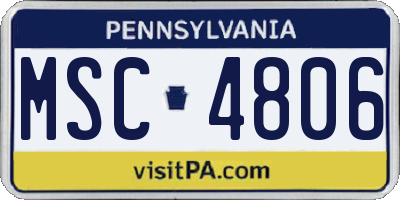PA license plate MSC4806