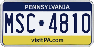 PA license plate MSC4810