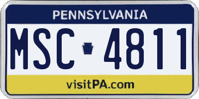PA license plate MSC4811