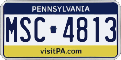 PA license plate MSC4813