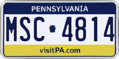 PA license plate MSC4814