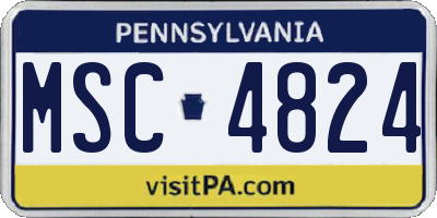 PA license plate MSC4824