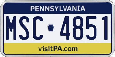 PA license plate MSC4851