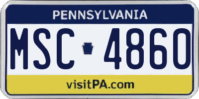 PA license plate MSC4860