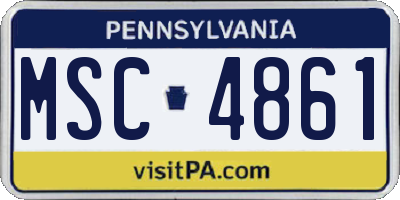 PA license plate MSC4861