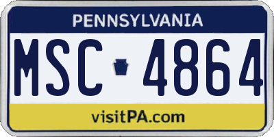 PA license plate MSC4864