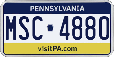 PA license plate MSC4880