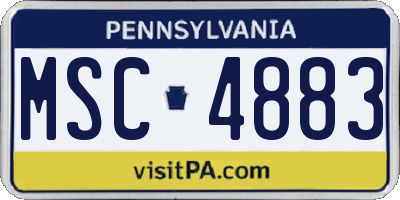 PA license plate MSC4883