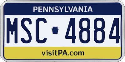 PA license plate MSC4884