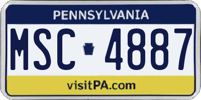 PA license plate MSC4887