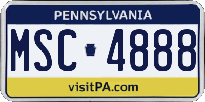 PA license plate MSC4888
