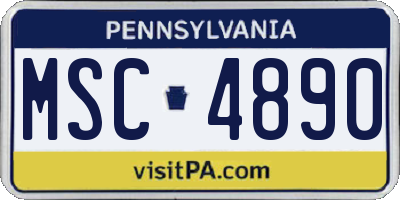 PA license plate MSC4890