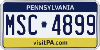 PA license plate MSC4899