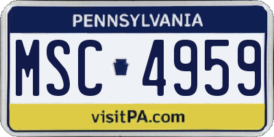 PA license plate MSC4959