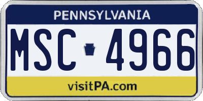 PA license plate MSC4966