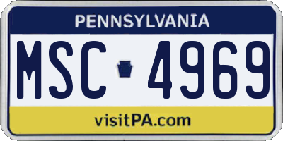 PA license plate MSC4969